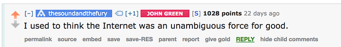 Svaret på kva av John Green sine meiningar som har endra seg mest dei siste 10 åra.