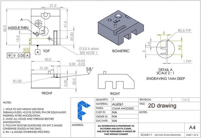 An example of a technical 2D drawing