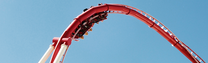 A loop at the top of a rollercoaster.