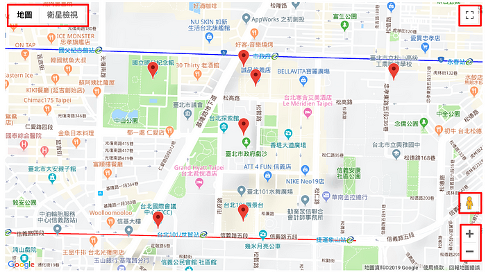 google map預設顯示的UI