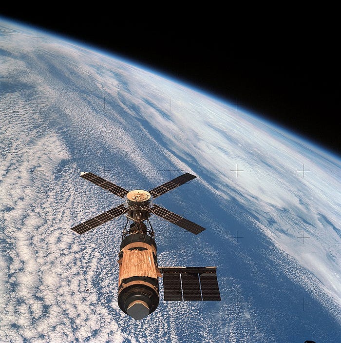 3 Reasons Why Deep Space Travel Is Really Challenging — View of the Skylab Orbital Workshop from Skylab-4 Command (image from WikiCC)