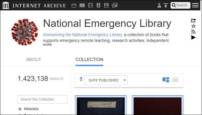 Internet Archive Makes 1.4 Million Digital Books Available Immediately | by  James White | Medium