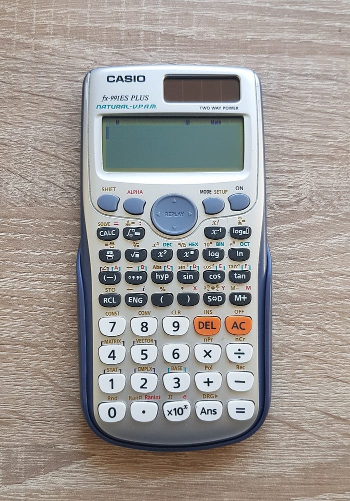 What Is So Special About 69! ? — An image of a scientific calculator (Casio fx-991ES PLUS)