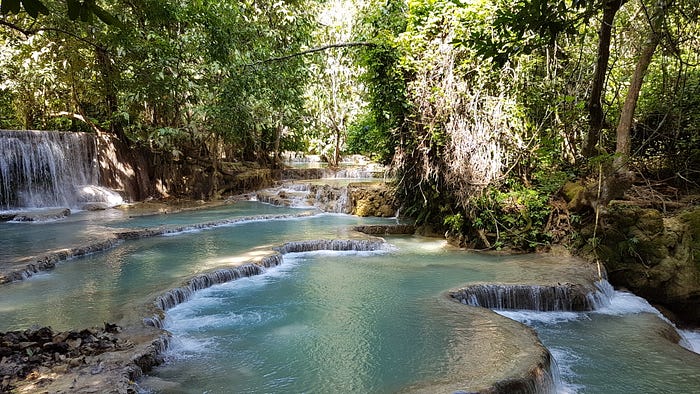 Photo of the Kuang Si waterfalls