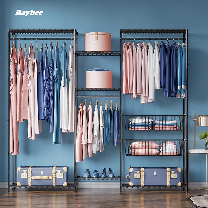 Raybee wardrobe closet rack with shelves perfect for daily organization