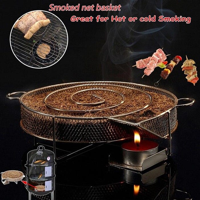Smoke Generator for BBQ Grill or Smoker Wood Dust Smoking Stainless BBQ Tools