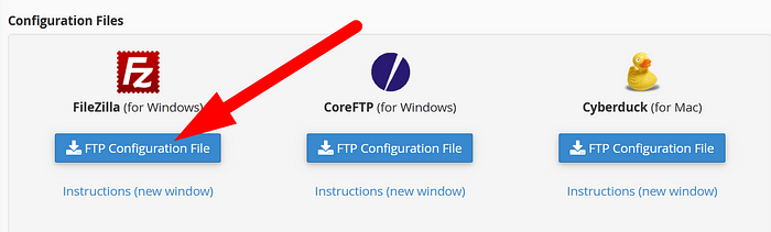 Download configuration file Configuration File option