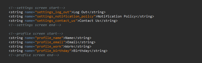 string xml