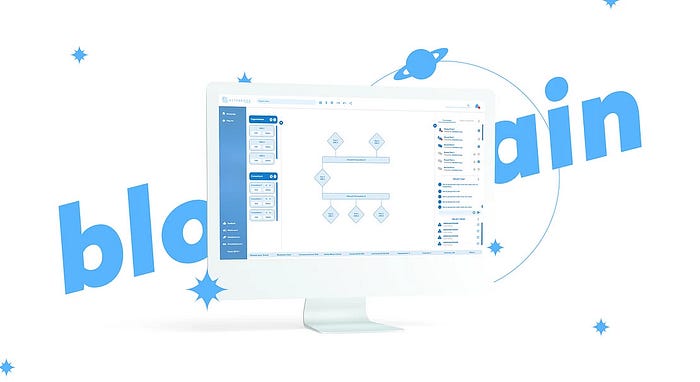 Computer displaying the Astrakode platform's network composer interface