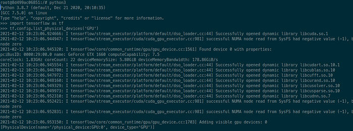 Tensorflow GPU usage validation