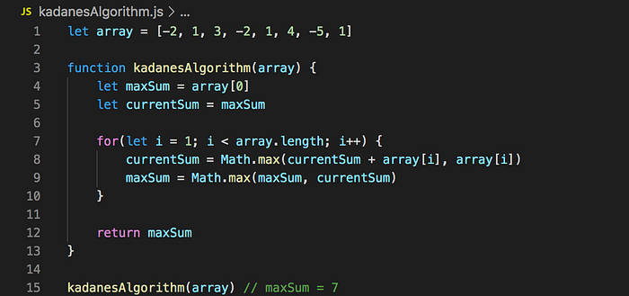 Maximum Subarray: Kadane’s Algorithm | by Kevin Lai | Medium