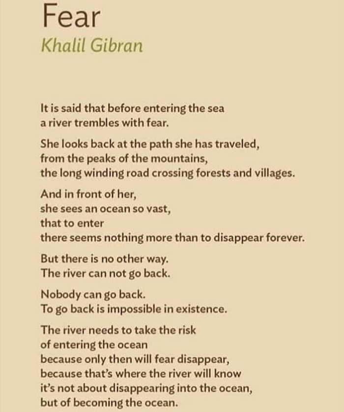 “fear” A Poem By Khalil Gibran Describes Both… By Scott Myers Go Into The Story