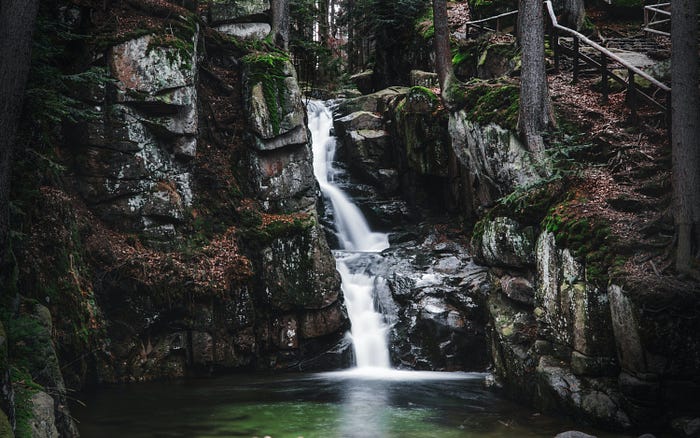 A small waterfall.