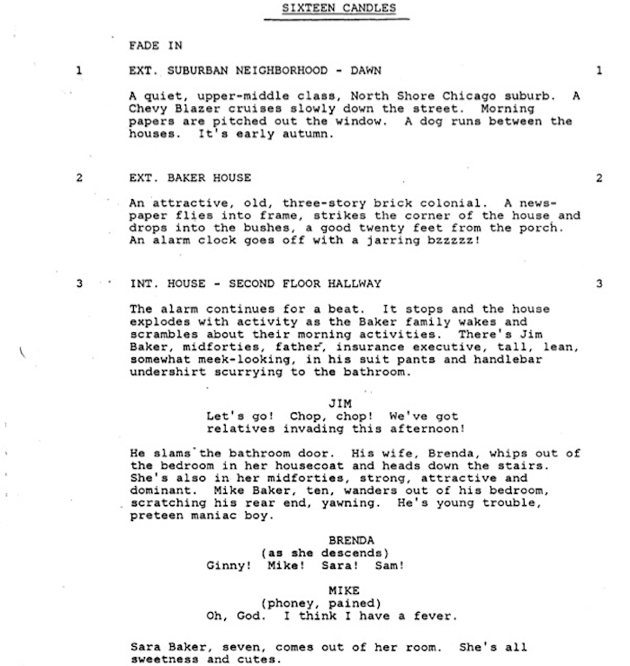 Page One “Sixteen Candles” (1984) Go Into The Story