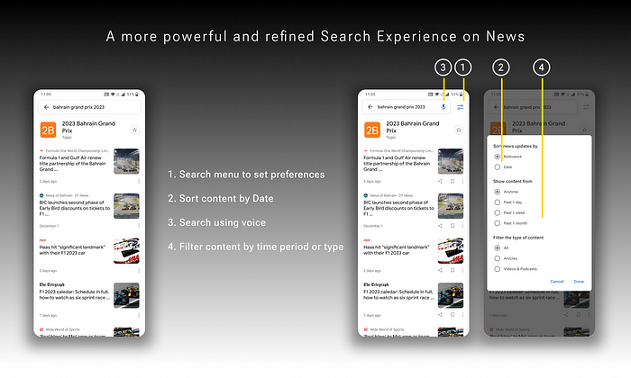 Search is redesigned with enhanced sort and filter functionality and voice-search.