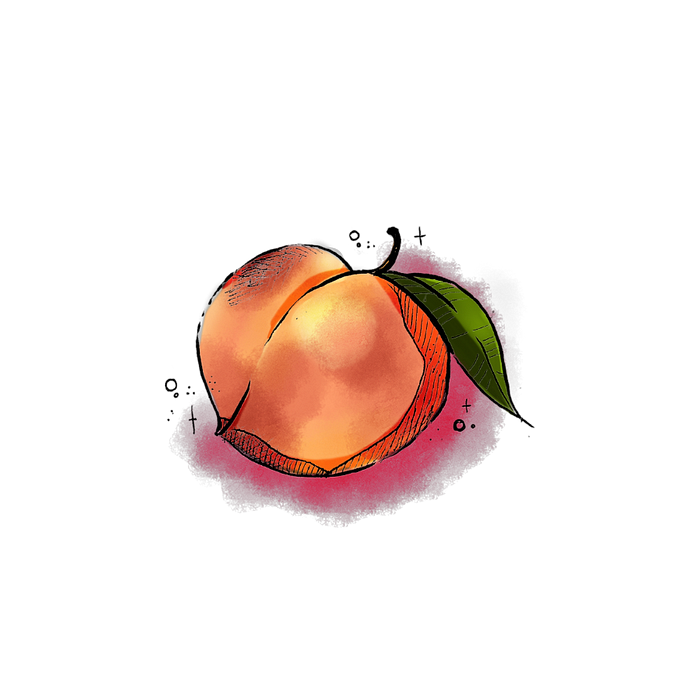 an illustration of a peach