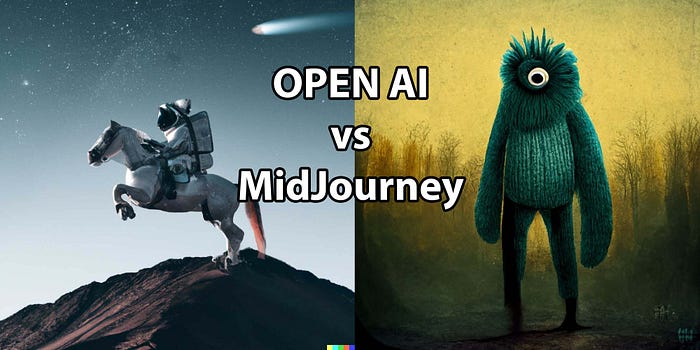 OpenAI and MidJourney promotional artworks