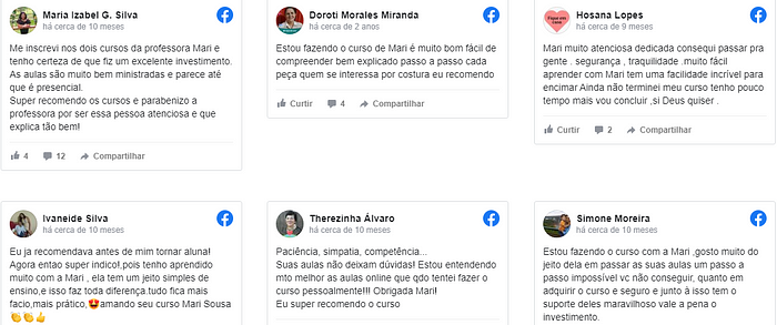 costureira aprendiz depoimentos
