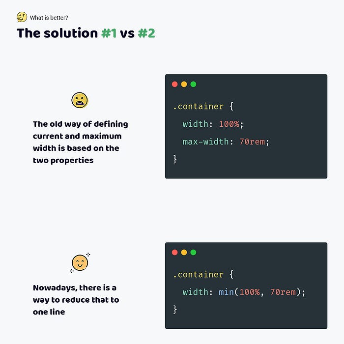 Let’s reduce the combination of the width and max-width properties to one