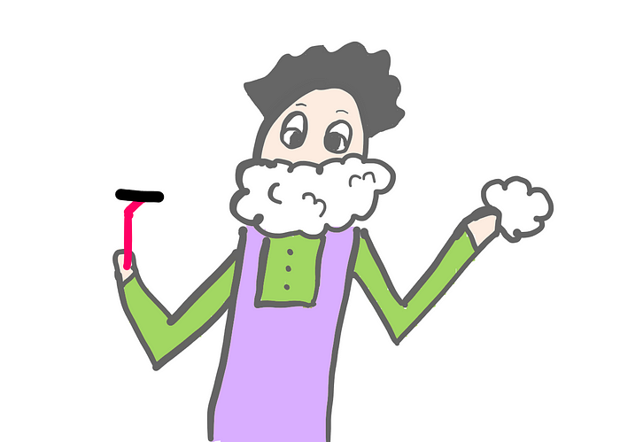 Russell’s Paradox — A Lesson On How To Crash Mathematics — Image showing a cartoon barber with foam on his face and one hand, and a razor on the other hand. He seems to be puzzled as to what to do next.