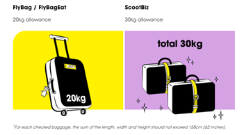 scoot number of check in baggage