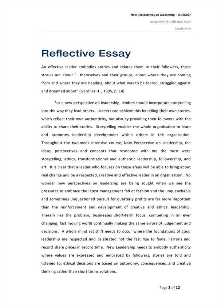 how to write a good leadership essay