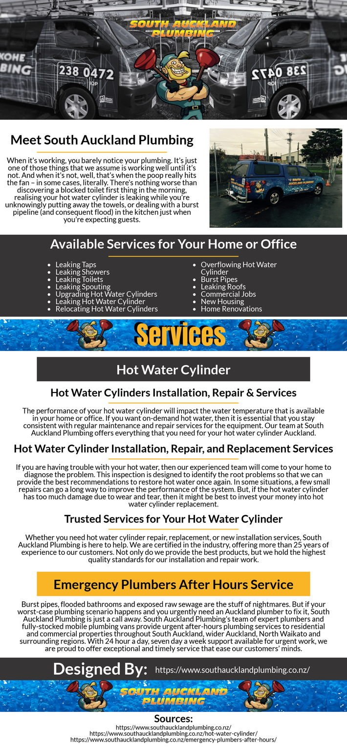 South Auckland Plumbing. This infographic designed by South… by Mens
