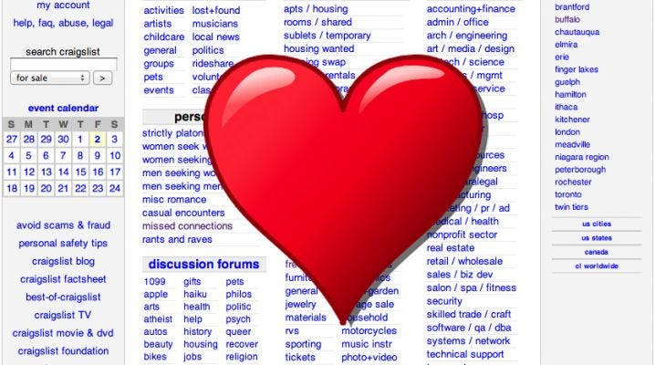 Craigslist No Longer Just For Serial Killers, Now For Romance, Too | by NYU  Local | NYU Local
