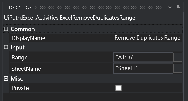 圖五:Remove Duplicates Range 功能的參數設定