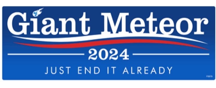 Why I Hate That “Giant Meteor 2024” Sticker - Phoebe Cohen - Medium