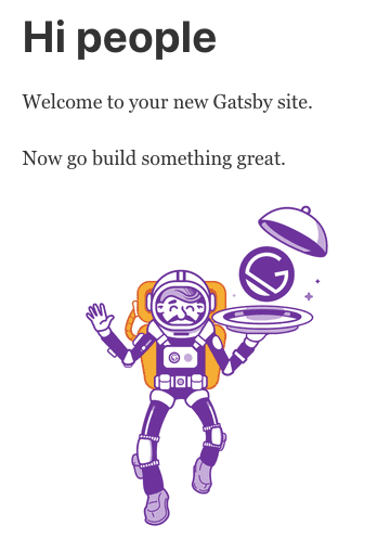 gatsby welcome page