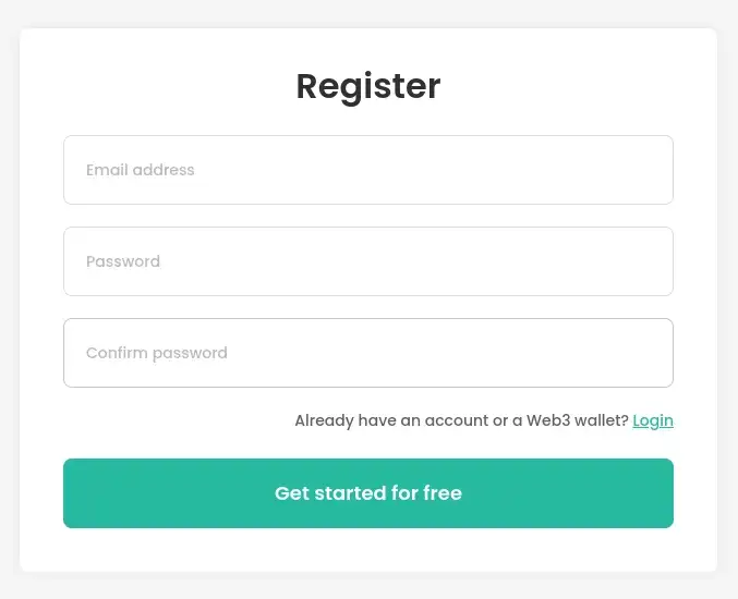 Register with email
