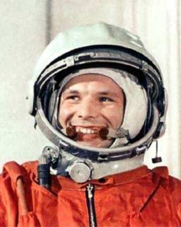 Yuri Gagarin in a spacesuit