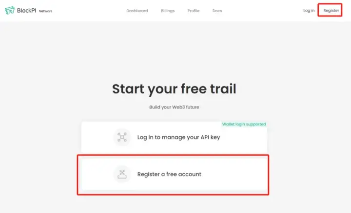 Register free account