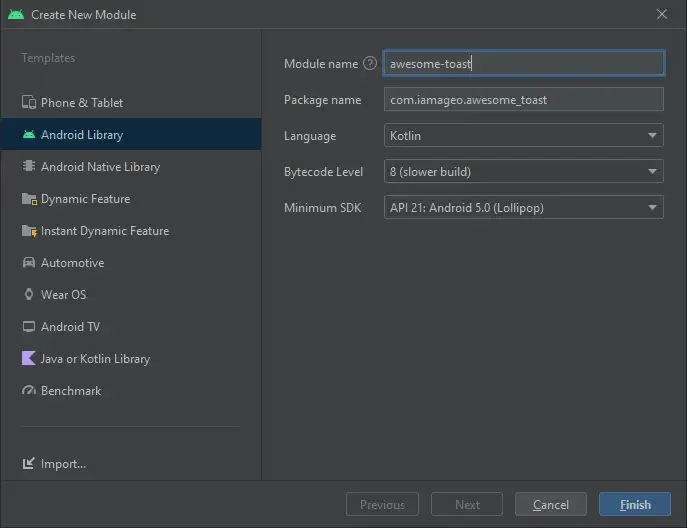 Criação do módulo