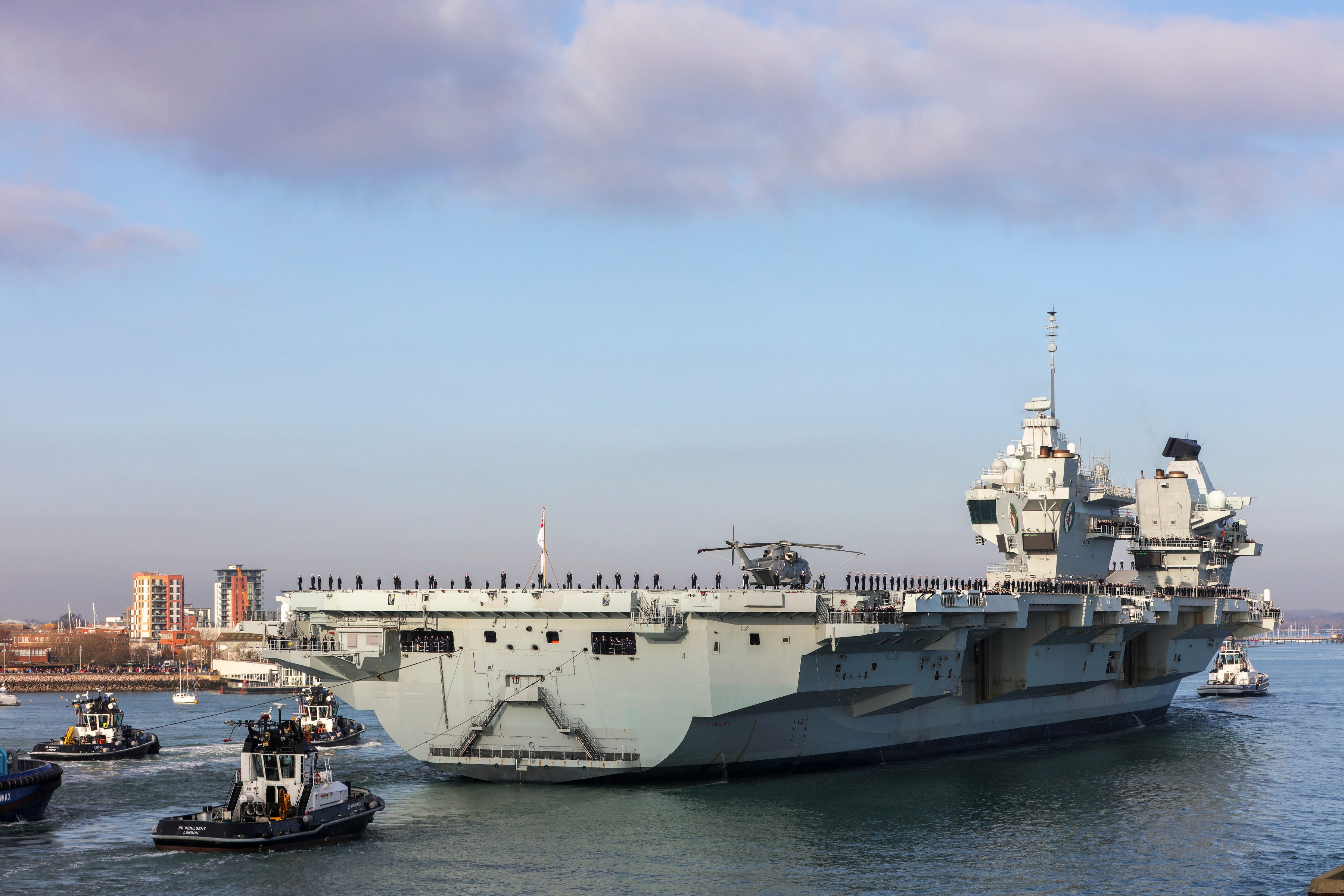 HMS Queen Elizabeth sets sail. HMS Queen Elizabeth has ...