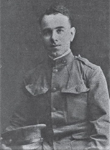 Studio photograph of Harold N. Bater in his World War I uniform.