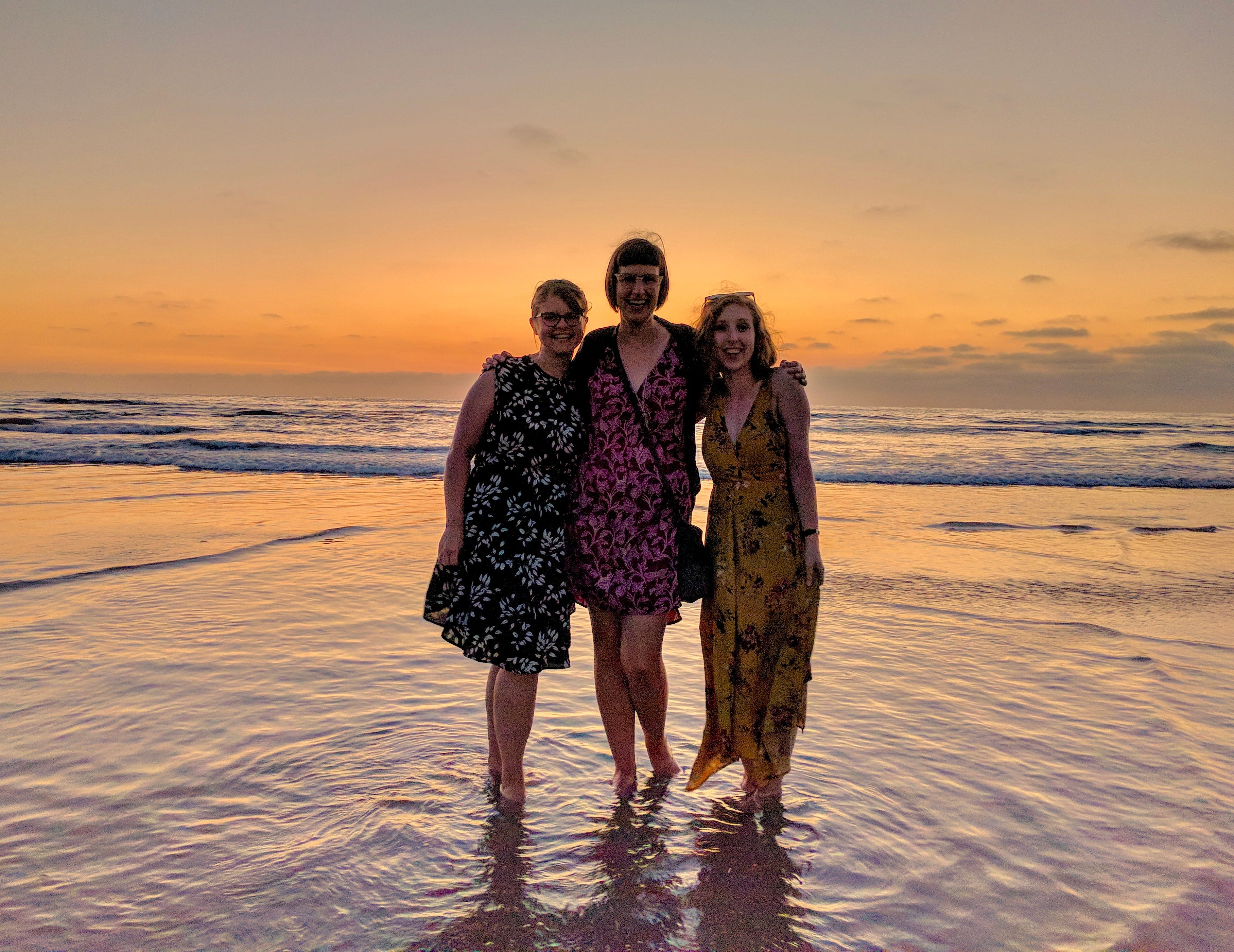 Ali Versluis, Sarah Hare, and myself on the beach in San Diego