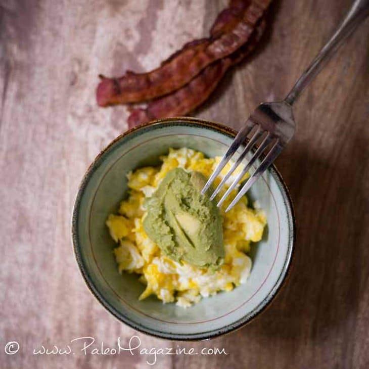 Guacamole Topped Scrambled Eggs