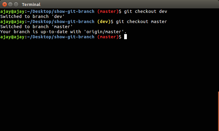Ubuntu: Show your git branch name on your terminal | by Ajay Kumar | Medium