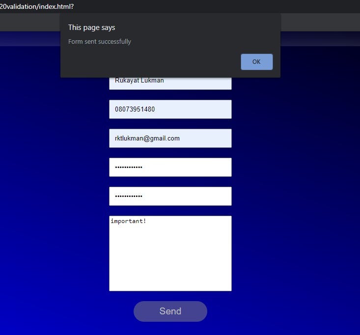 Form Validation Using JavaScript. Form validation | by Rukayat Lukman ...