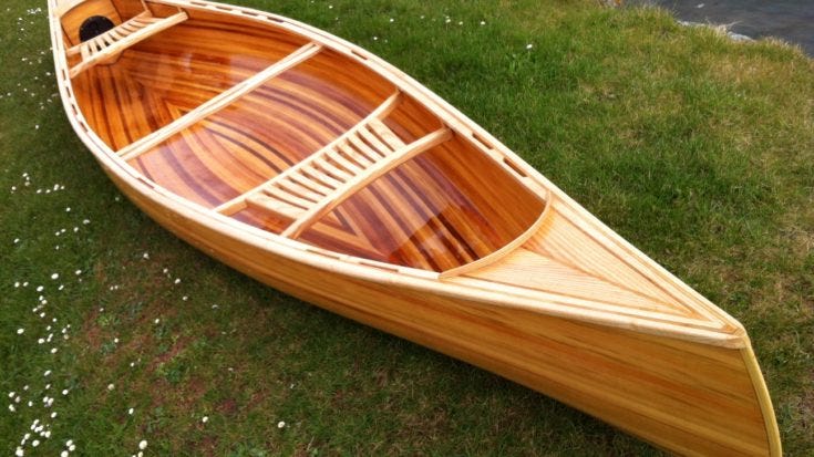 building a cedar strip canoe - woodwork.family - medium