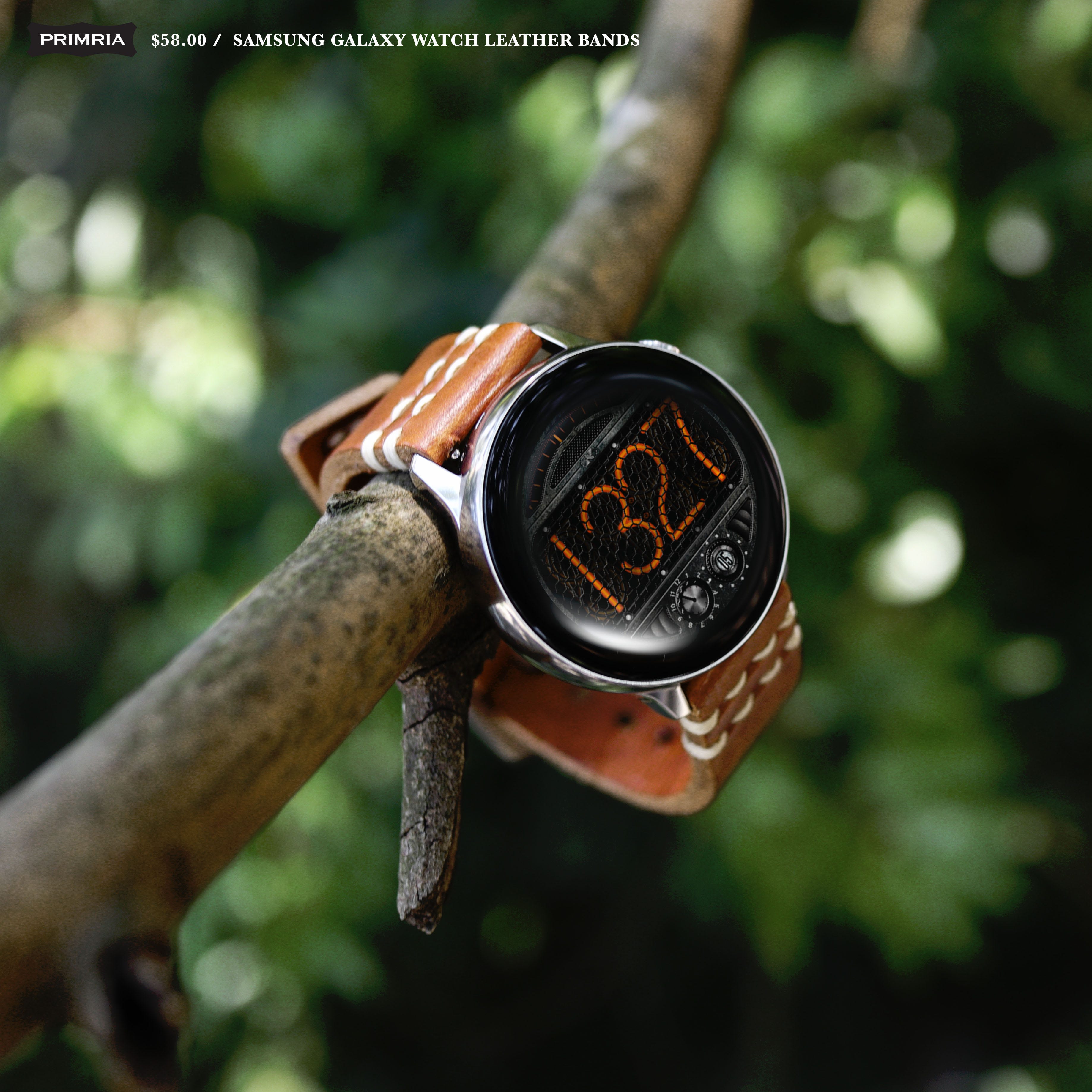 Samsung Galaxy Watch Active 2 Handmade Leather Straps By Primria Com Watchface Nixie Animated By Georgesnasr By Primria Watch Goods Medium