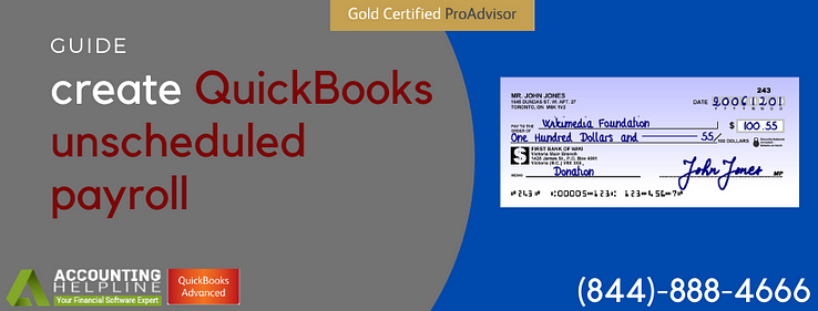 QuickBooks unscheduled payroll Checks