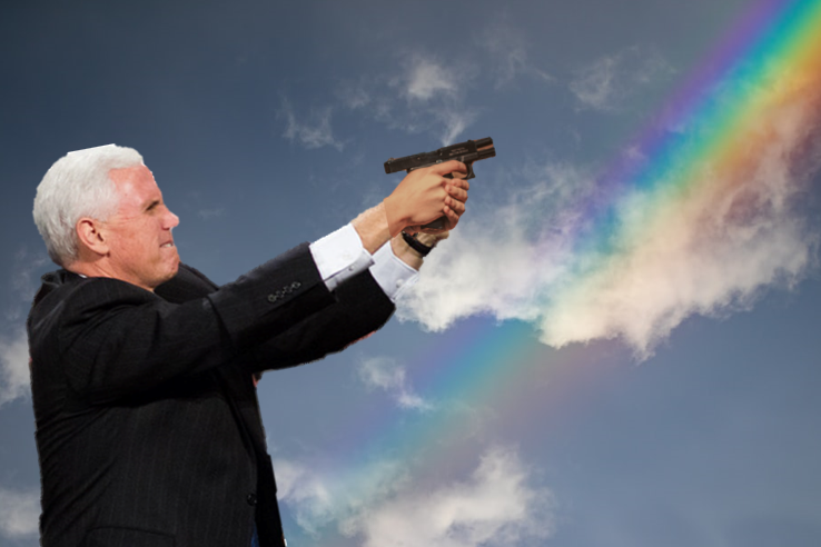 Mike Pence Signals the Official End of Pride Month by Firing a Handgun at a  Rainbow | by Linnea Cooley | Medium