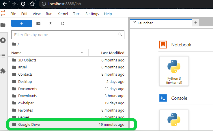 Use Saved Files from Google Drive with Jupyter - Pat G - Medium