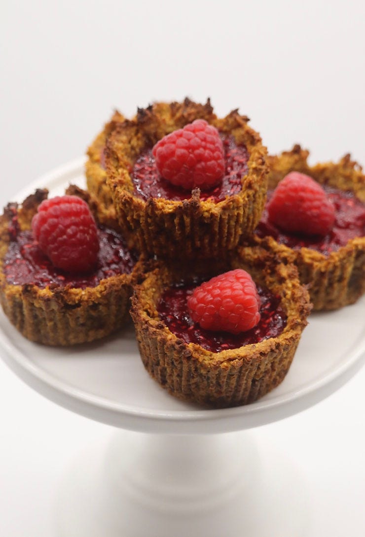 Pecan Pie Cups With A Raspberry Compote Filling (V, GF) by Anni Lakatos The CookBook for all