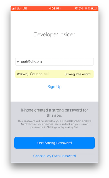 iOS12 — Password AutoFill, Automatic Strong Password, and Security Code  AutoFill | by Vineet Choudhary | developerinsider | Medium