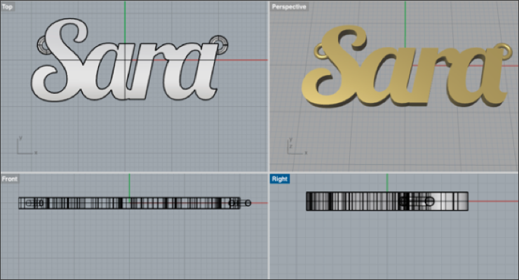 Make A Nameplate Necklace Using Illustrator And Rhino Cad By Tali Weissberger Drawing Post