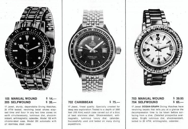 OW dive watches, designed for use in low-visibility underwater conditions, were also ideal for nocturnal military activities in Vietnam.